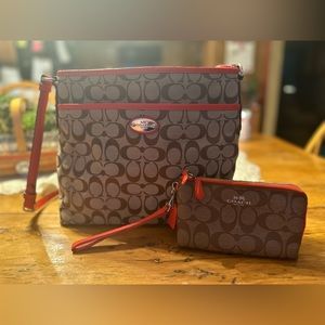 Authentic Coach purse/wristlet set